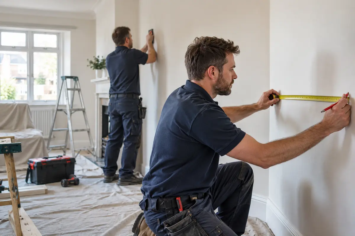 Building Services professional carrying out work in a home