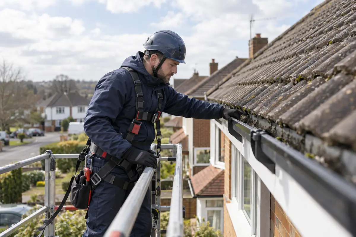 Roofing & Exterior professional carrying out work in a home